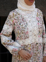 Printed Maxi Dress with Lace