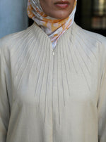 Pintucked Linen Maxi Dress