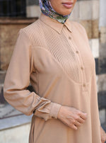 Pleated Curved Bodice Abaya