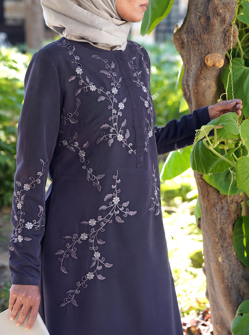 Flower Vines Abaya Gown