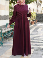 Chevron Pleated and Gathered Abaya