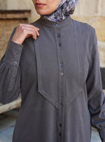 Cotton Jersey Long Buttoned Maxi Dress