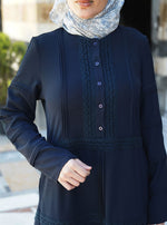 Pleated Abaya with Lace