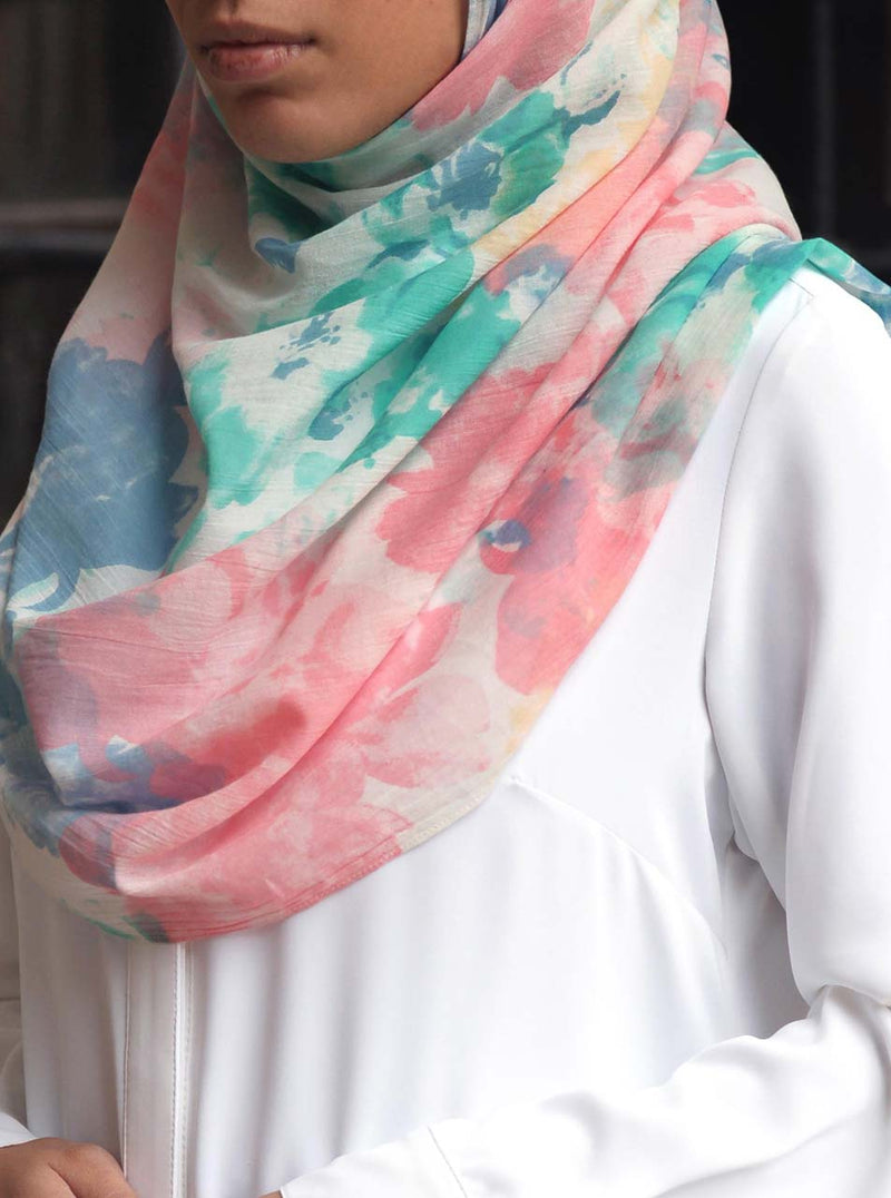 Pastel Watercolor Cotton Hijab