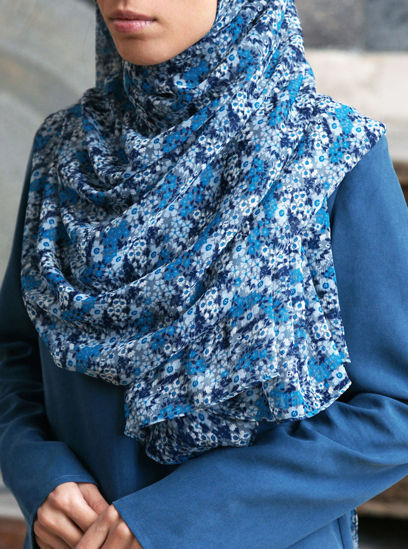 Turquoise Accent Chiffon Hijab