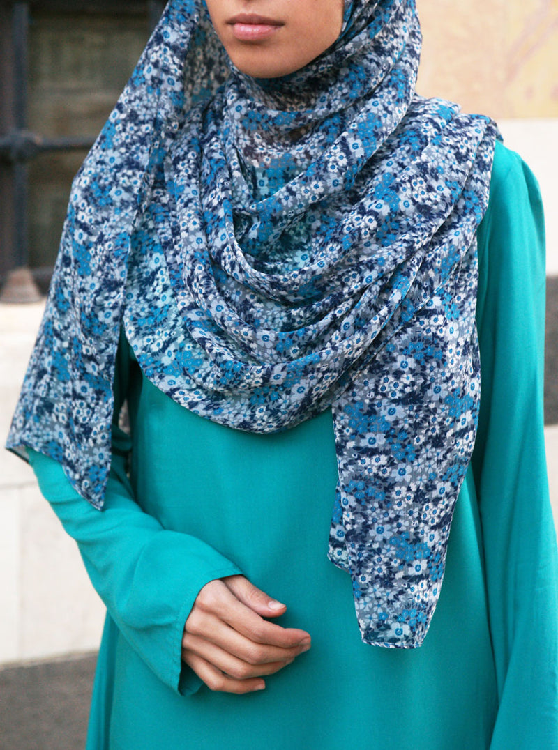 Turquoise Accent Chiffon Hijab