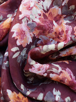 Maroon Flowers Soft Chiffon Hijab