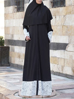 Lace Trim Abaya and Prayer Set