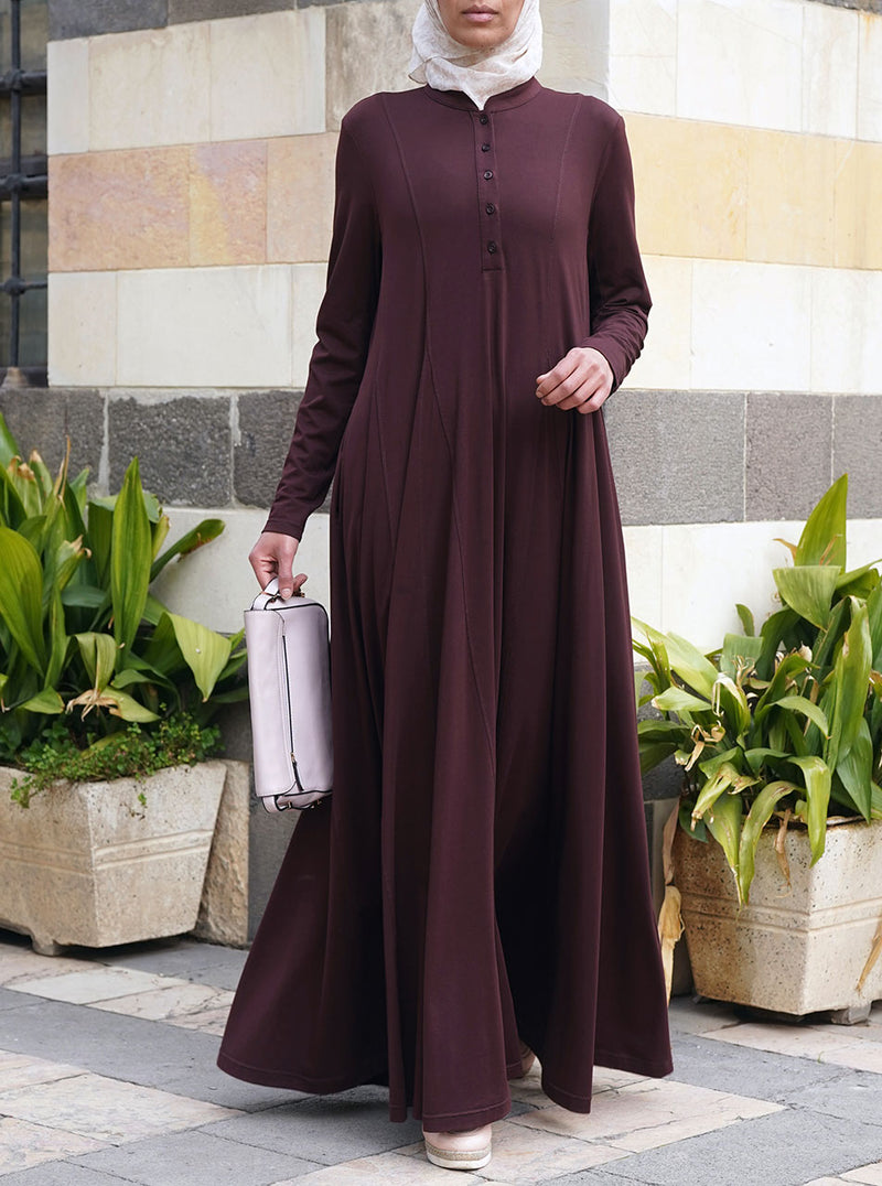 Shirtdress Abaya with Godets
