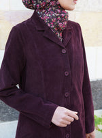 Corduroy Notched Collar Coat