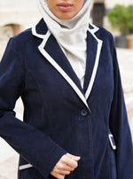Corduroy Contrast Lapelled Jilbab