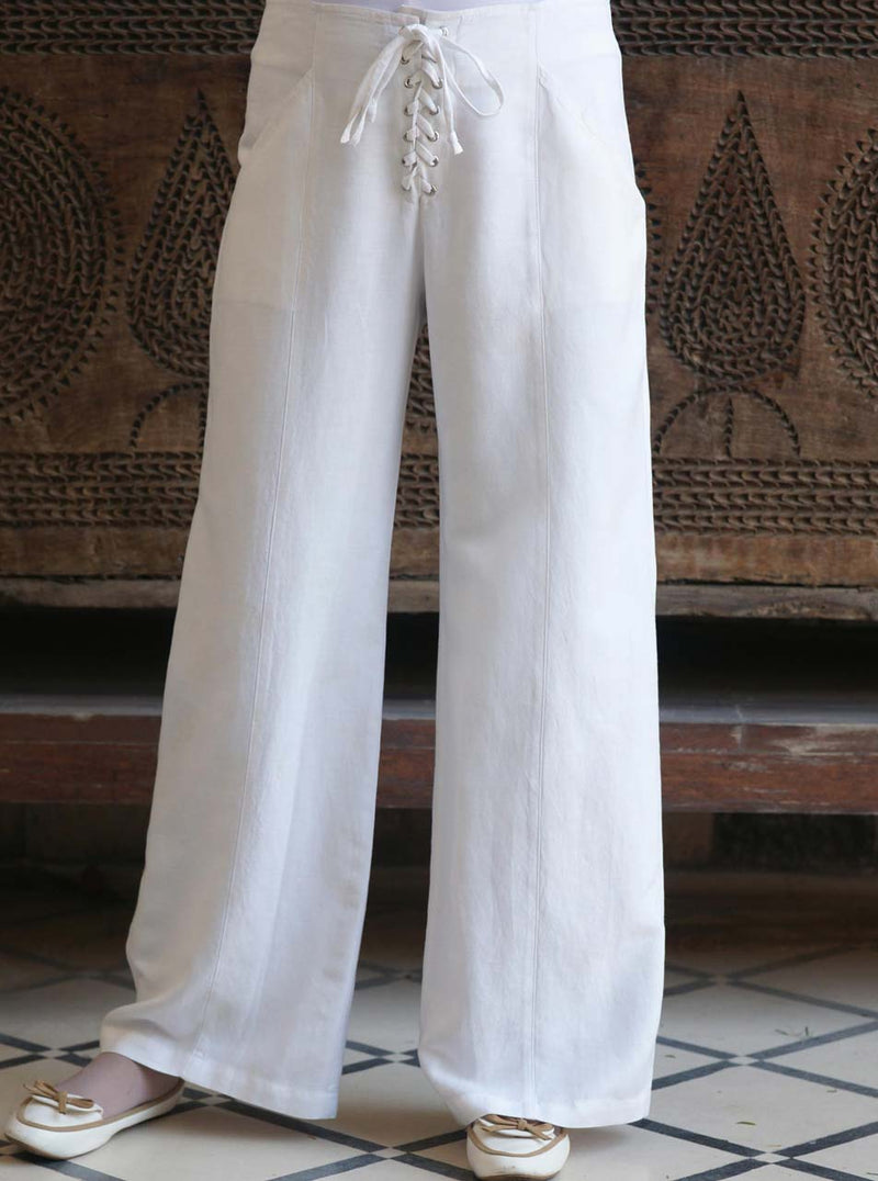 Lace Up Linen Trousers