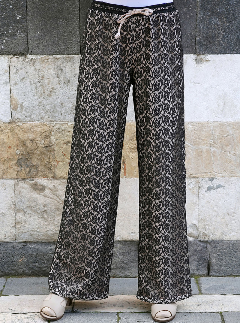 Lace Overlay Trousers