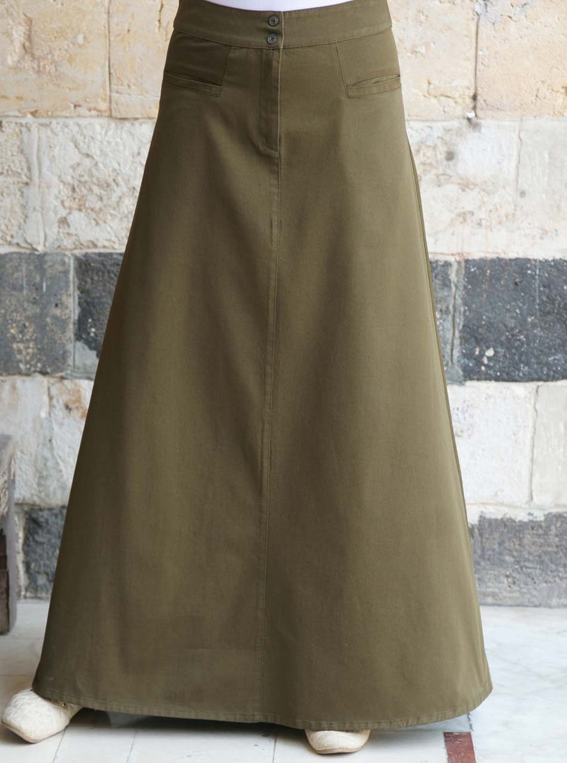 Cotton Flattering Fit A-Line Skirt
