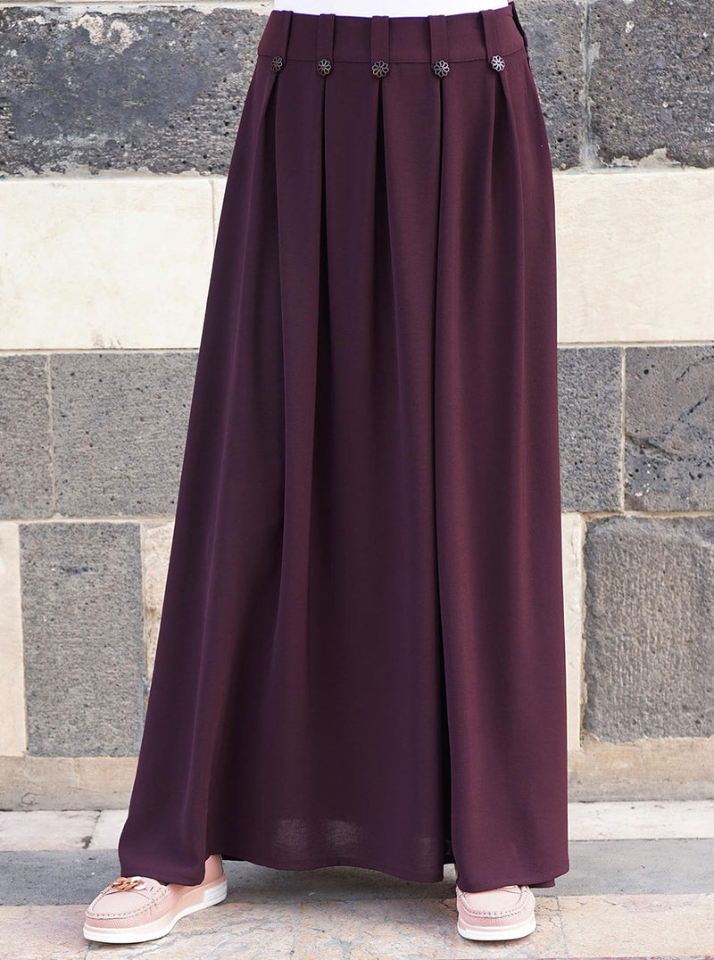 Decorative Button Maxi Skirt