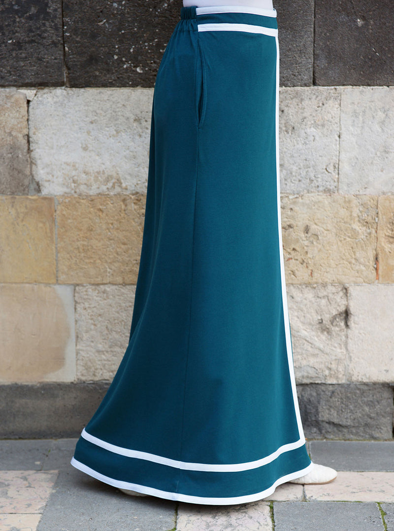 Contrast Trim Jersey Skirt