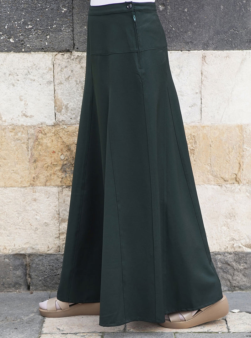 Paneled and Godeted Maxi Skirt