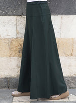 Paneled and Godeted Maxi Skirt
