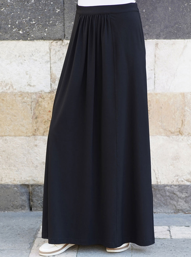 Ruched Front Jersey Maxi Skirt
