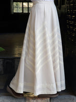 Lace Trim Flared Maxi Skirt