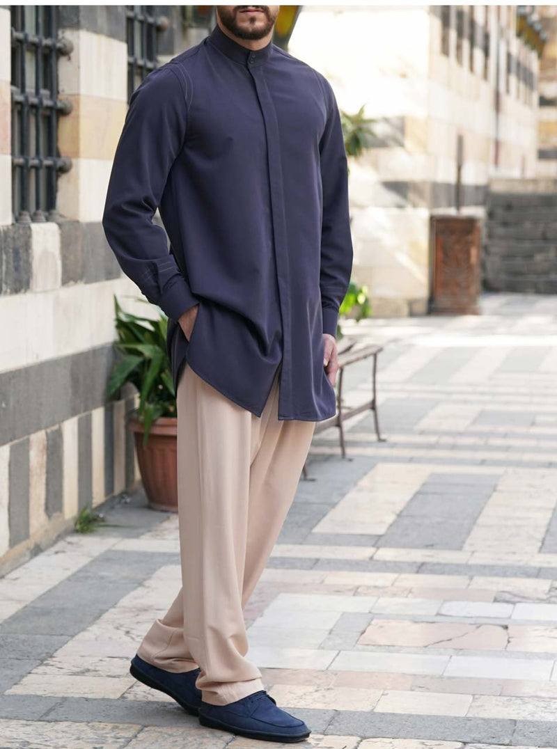 Pintucked Collar Shirt