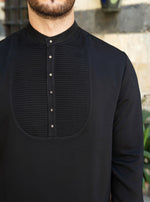 Decorative Button and Pleated Shirt