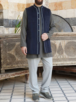 Contrast Trim Corduroy Waistcoat