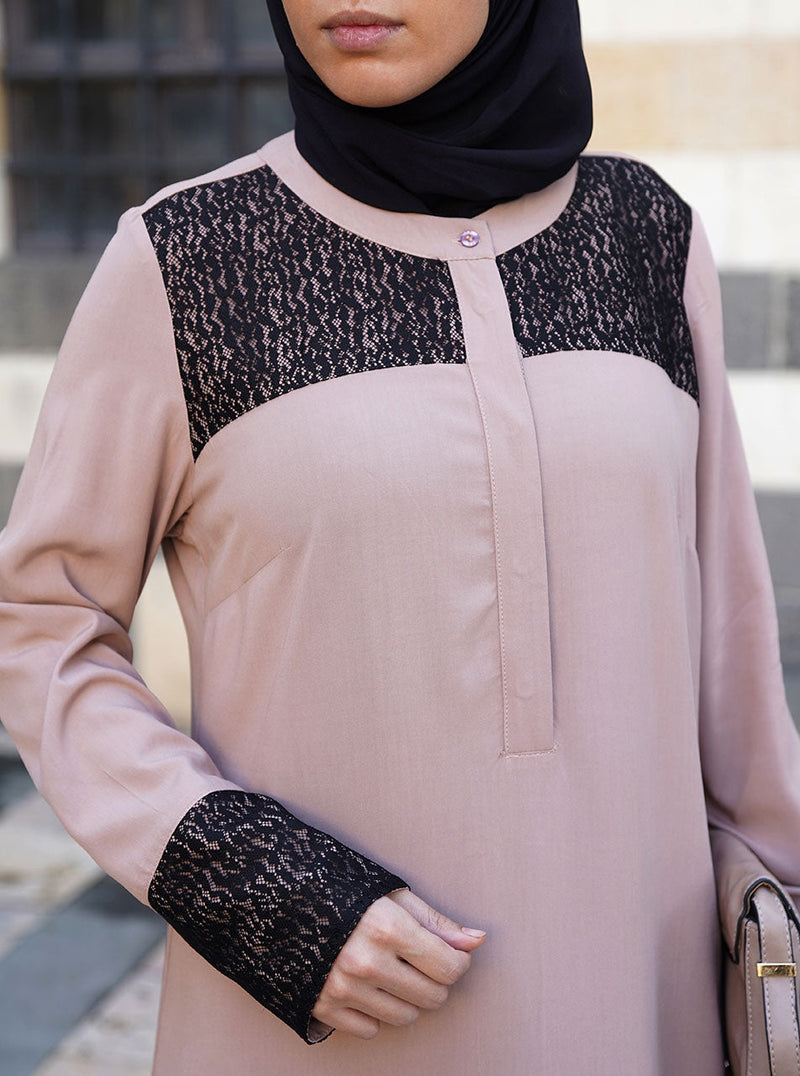 Black Lace Sections Tunic