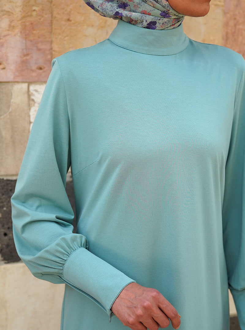 Zipped Gathered Cuffs Tunic