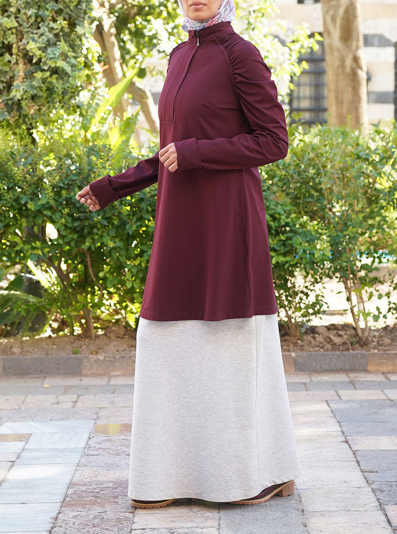 Ruched Raglan Sleeves Tunic