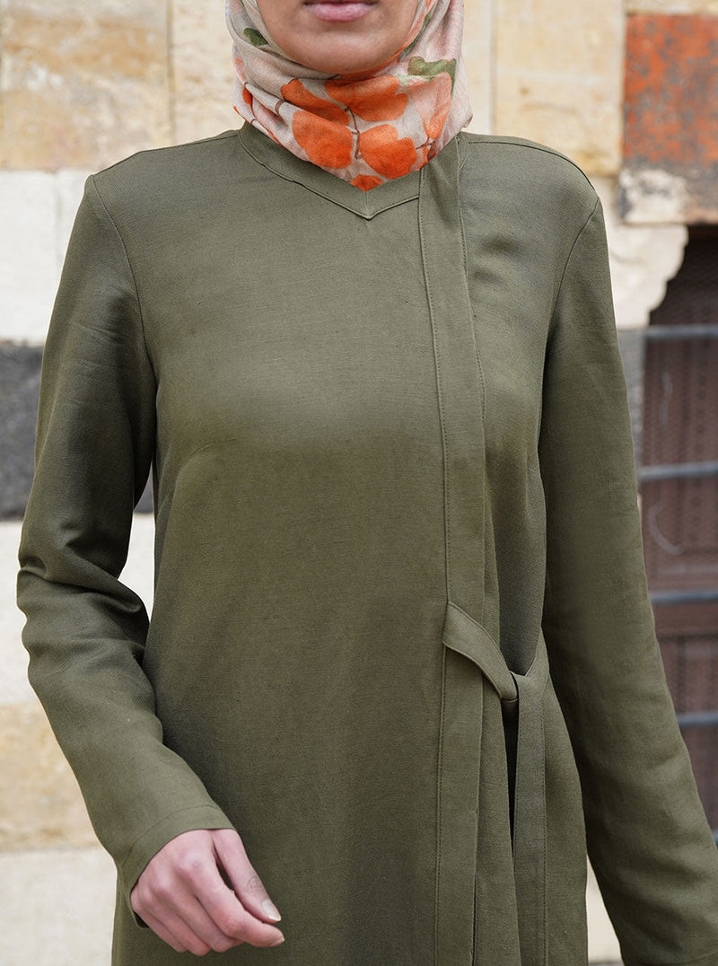 Linen Midi with Side Tie