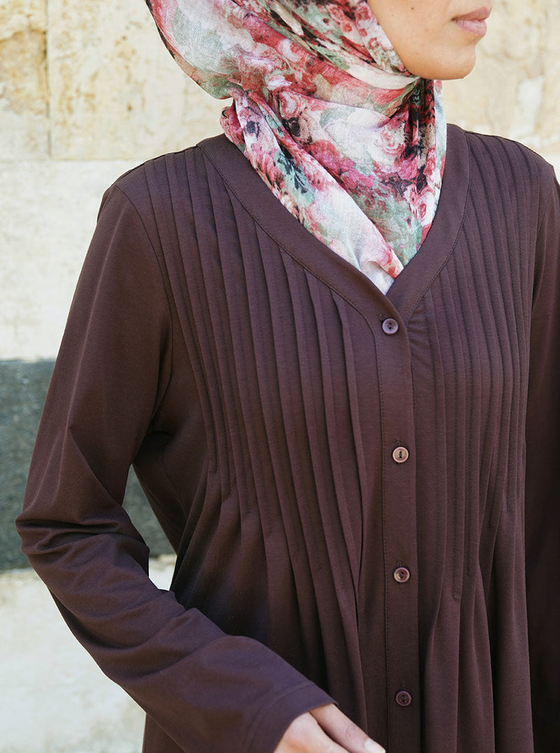 Pleated V-Neck Tunic