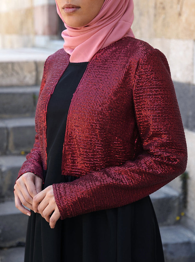 Sequin Bolero Abaya Gown