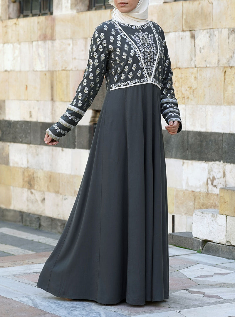 Asala Embroidered Abaya Gown