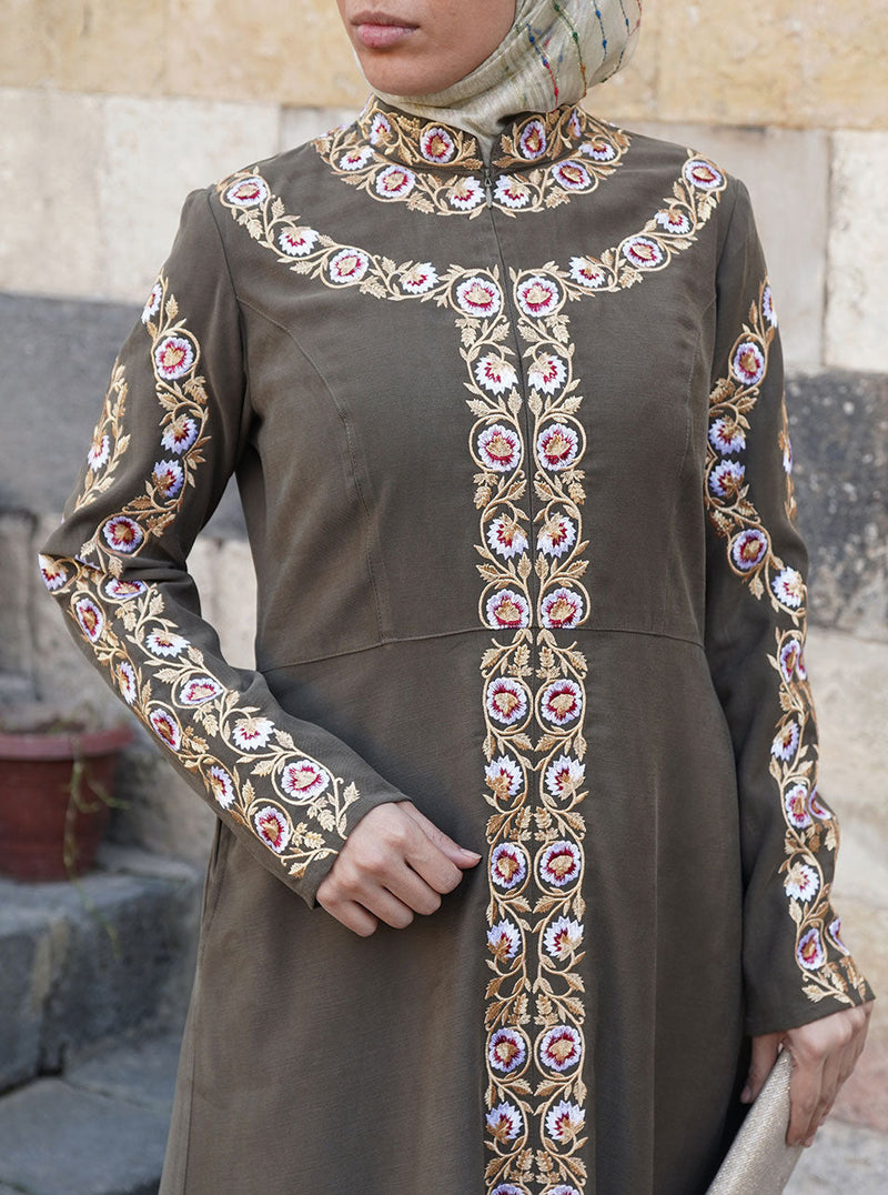 Wafa Embroidered Abaya Gown