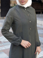 Gold Topstitched Abaya