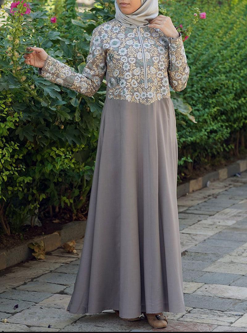 Faiza Embroidered Abaya Gown