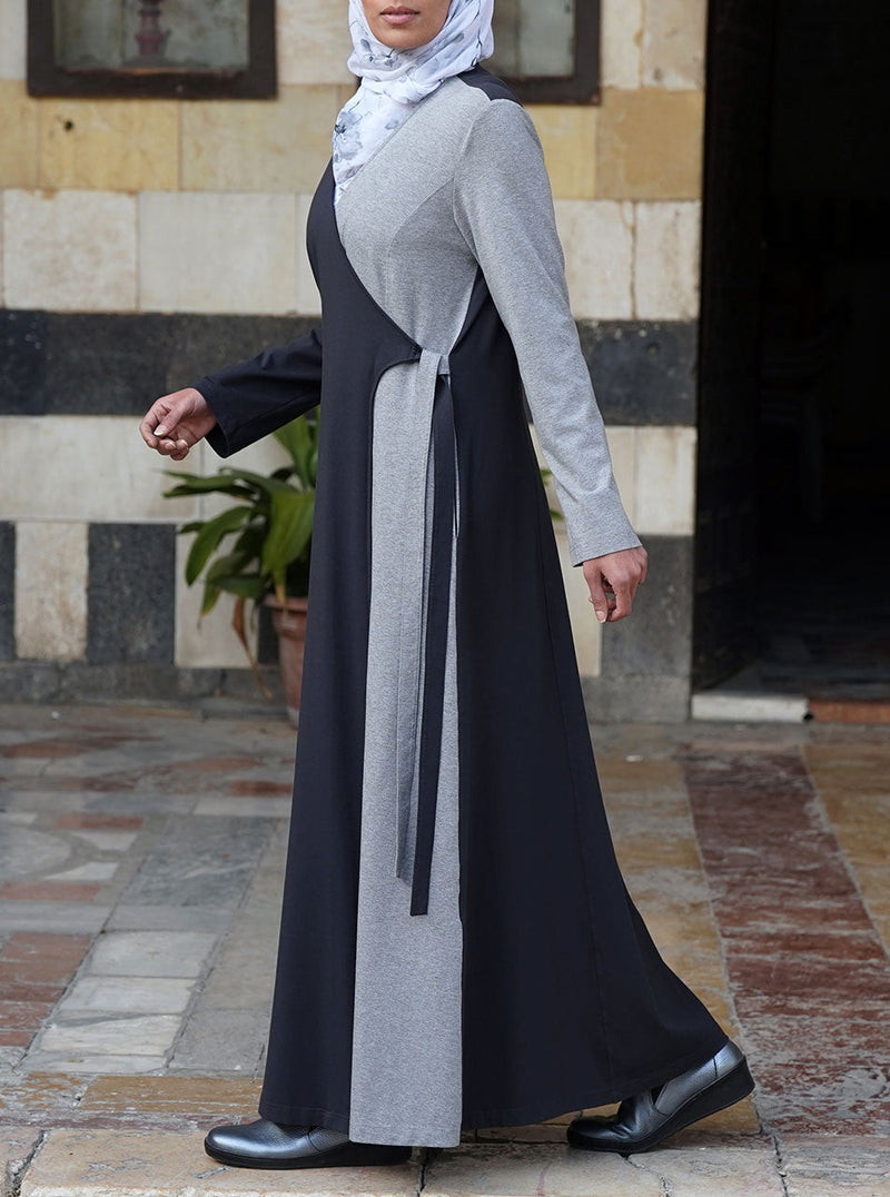 Dual Color Wrap Abaya
