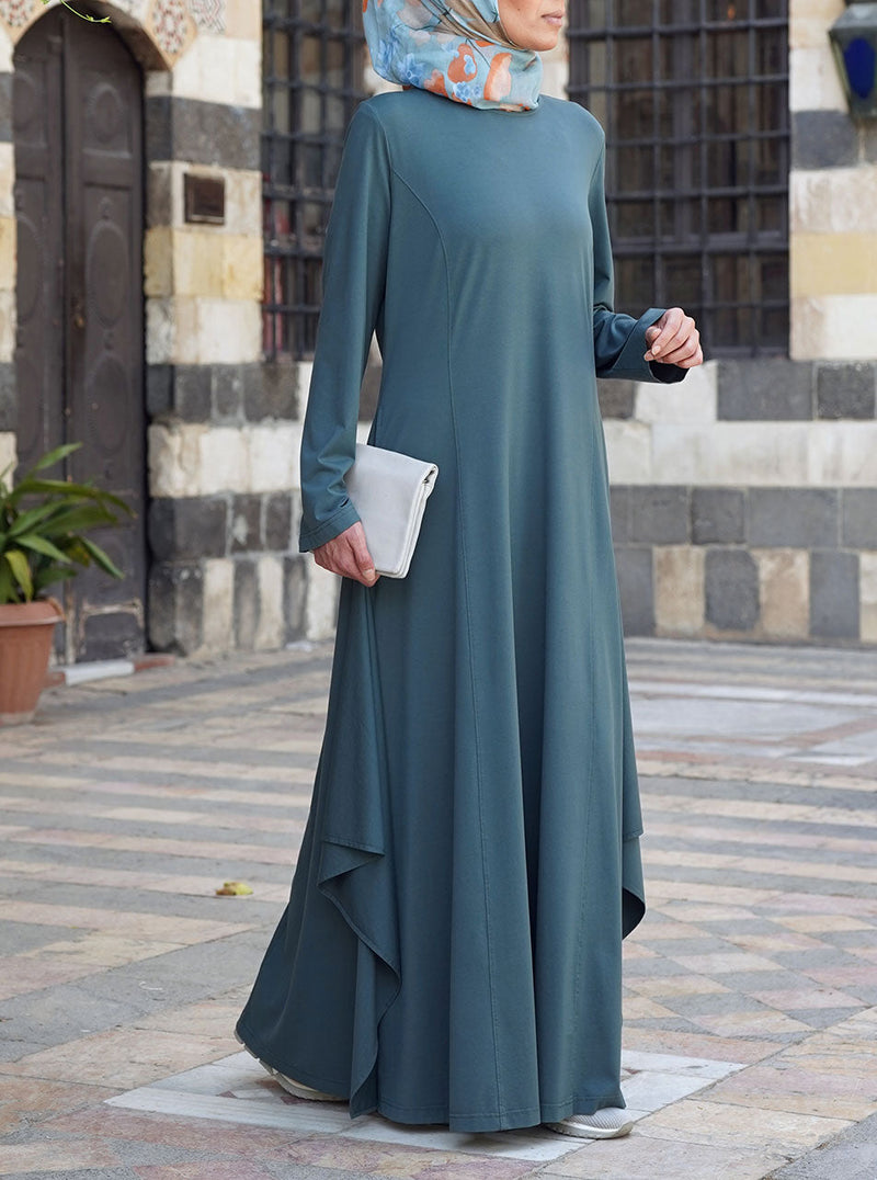 Jersey Abaya with Side Flounces