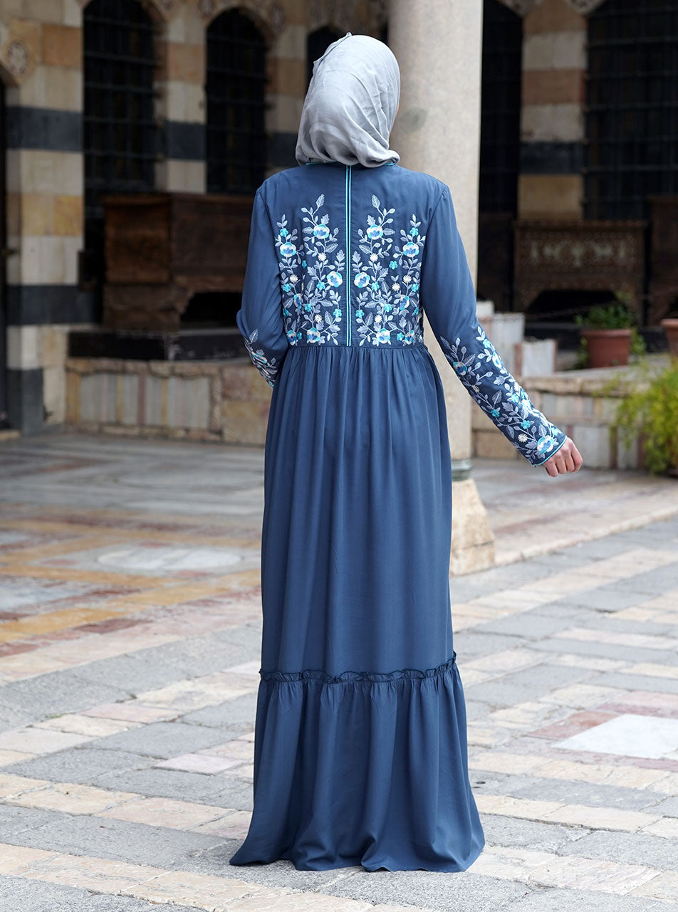 Abaya Gown with Ruffles Abaya Gowns Women Shukr Clothing