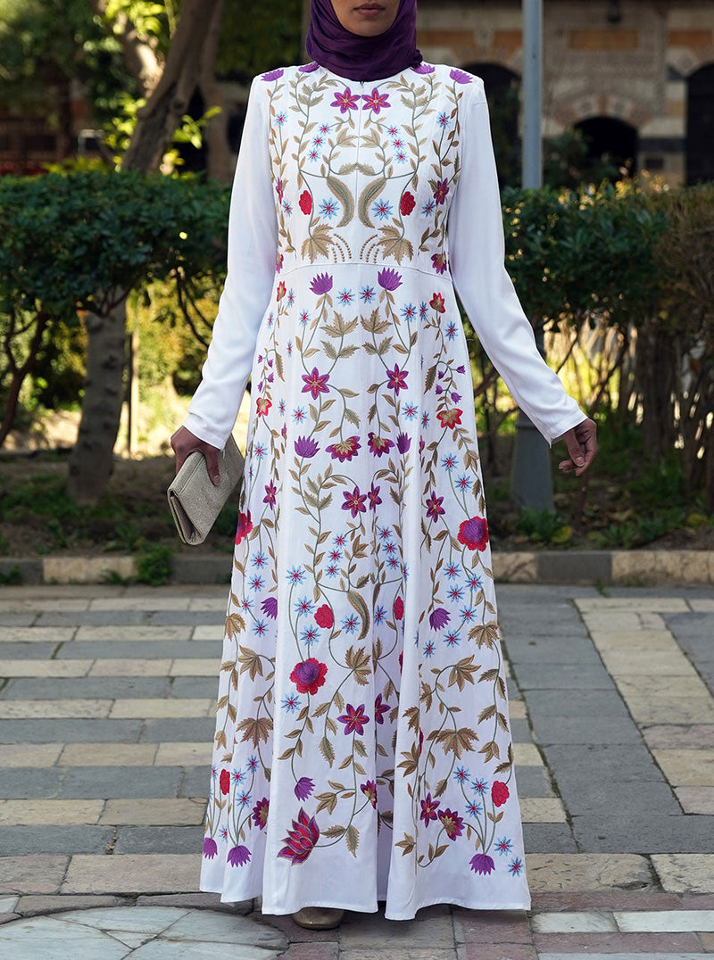 Full Embroidered Abaya Gown