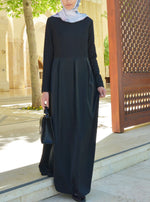 Lace Pleated Abaya Gown