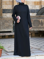 Ruched Shoulders Jersey Abaya
