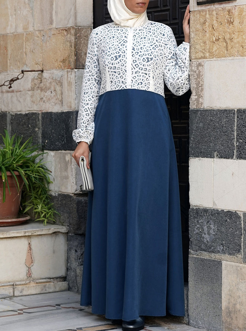 Lace Bodice Abaya Gown