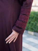 Lace Trim Jersey Maxi Dress