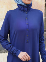 Ruched Collar and Sleeves Maxi Dress