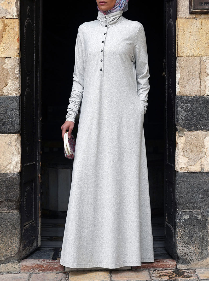 Ruched Collar and Sleeves Maxi Dress
