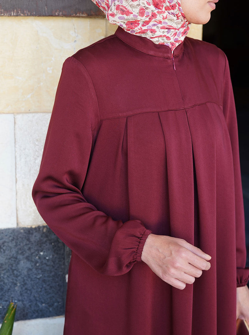 Box Pleated Soft Abaya