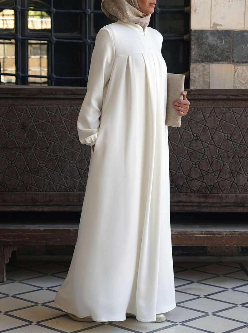 Box Pleated Soft Abaya