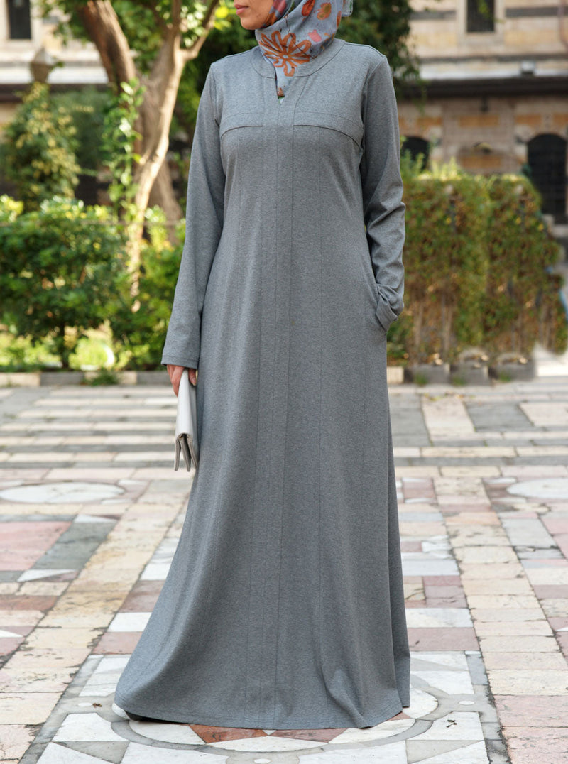 Paneled Jersey Maxi Dress